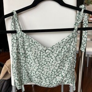 Abercrombie & Fitch green and white flowery crop top.